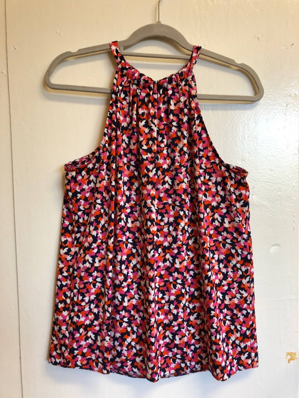 Diane von Furstenberg stretch silk blend Pania sleeveless top colorful abstract
